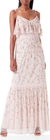Adrianna Papell Women's Flounce Beaded Mesh Gown in Saudi Arabia