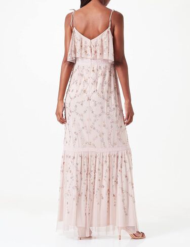 Adrianna Papell Women's Flounce Beaded Mesh Gown in Saudi Arabia