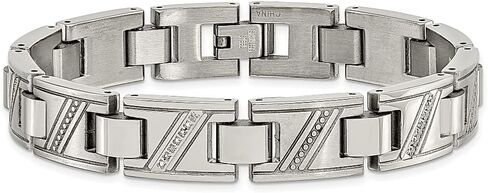 ICE قيراط الفولاذ المقاوم للصدأ 1/10 قيراط الماس 8.5 بوصة سلسلة تنس سوار الرجال ربط مجوهرات الأزياء لأبي الرجال هدايا له in Kuwait