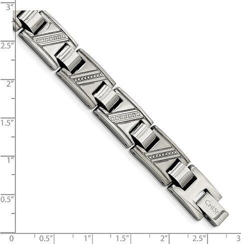 ICE قيراط الفولاذ المقاوم للصدأ 1/10 قيراط الماس 8.5 بوصة سلسلة تنس سوار الرجال ربط مجوهرات الأزياء لأبي الرجال هدايا له in Kuwait