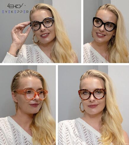 Eyekepper نظارات قراءة دائرية للنساء بإطار كبير - أسود +2.25 in Kuwait