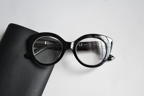 Eyekepper نظارات قراءة دائرية للنساء بإطار كبير - أسود +2.25 in Kuwait