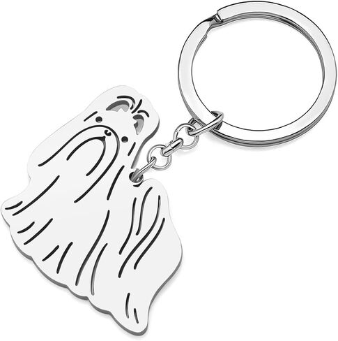 Cute Stainless Steel Dog Keychain Pets Dog Gifts for Dog Lovers Women Girls Puppy Keyring Car Key Purse Charms in Saudi Arabia