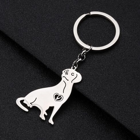 Cute Stainless Steel Dog Keychain Pets Dog Gifts for Dog Lovers Women Girls Puppy Keyring Car Key Purse Charms in Saudi Arabia