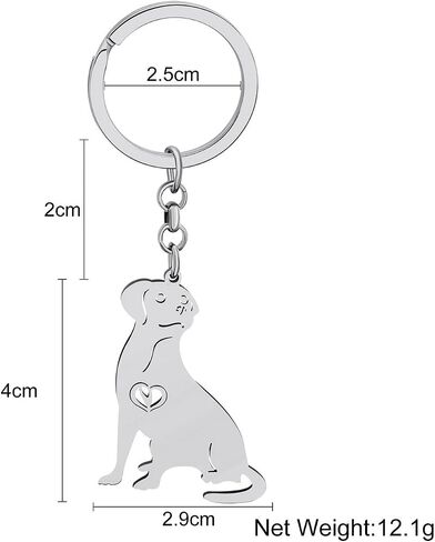 Cute Stainless Steel Dog Keychain Pets Dog Gifts for Dog Lovers Women Girls Puppy Keyring Car Key Purse Charms in Saudi Arabia