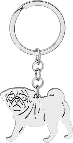 Cute Stainless Steel Dog Keychain Pets Dog Gifts for Dog Lovers Women Girls Puppy Keyring Car Key Purse Charms in Saudi Arabia