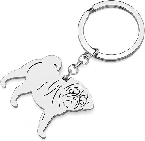 Cute Stainless Steel Dog Keychain Pets Dog Gifts for Dog Lovers Women Girls Puppy Keyring Car Key Purse Charms in Saudi Arabia