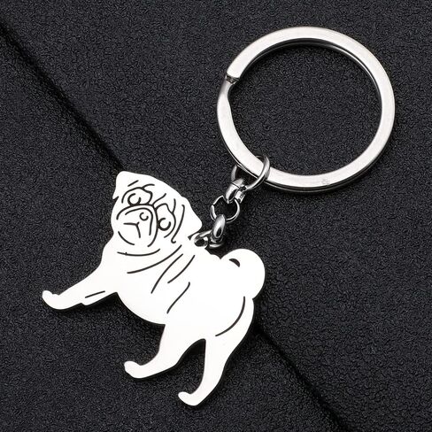 Cute Stainless Steel Dog Keychain Pets Dog Gifts for Dog Lovers Women Girls Puppy Keyring Car Key Purse Charms in Saudi Arabia