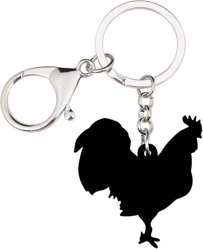 Statement Acrylic Floral Chicken Rooster Key Chains Rings Farm Jewelry for Women Girls Bag Charms Gifts in Kuwait