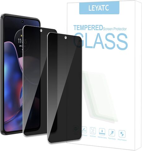 قطعتان من واقي شاشة الخصوصية لهاتف Motorola Moto Edge 2022، طبقة من الزجاج المقوى للخصوصية [صلابة 9H] [خالية من الفقاعات] [مقاومة للكسر] [مضادة لبصمات الأصابع] [سهلة التركيب] واقي شاشة زجاجي متوافق مع Motorola Moto Edge 2022 in Kuwait