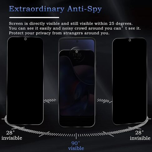 قطعتان من واقي شاشة الخصوصية لهاتف Motorola Moto Edge 2022، طبقة من الزجاج المقوى للخصوصية [صلابة 9H] [خالية من الفقاعات] [مقاومة للكسر] [مضادة لبصمات الأصابع] [سهلة التركيب] واقي شاشة زجاجي متوافق مع Motorola Moto Edge 2022 in Kuwait