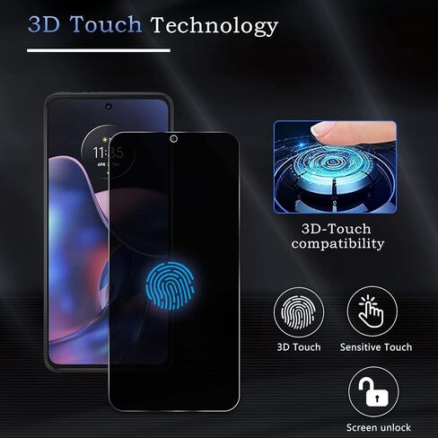 قطعتان من واقي شاشة الخصوصية لهاتف Motorola Moto Edge 2022، طبقة من الزجاج المقوى للخصوصية [صلابة 9H] [خالية من الفقاعات] [مقاومة للكسر] [مضادة لبصمات الأصابع] [سهلة التركيب] واقي شاشة زجاجي متوافق مع Motorola Moto Edge 2022 in Kuwait