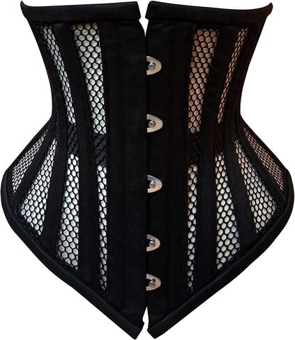 Women's Under bust Heavy Duty Steel Boned Waist Trainer Shaper Mesh Short Torso Corset in Saudi Arabia
