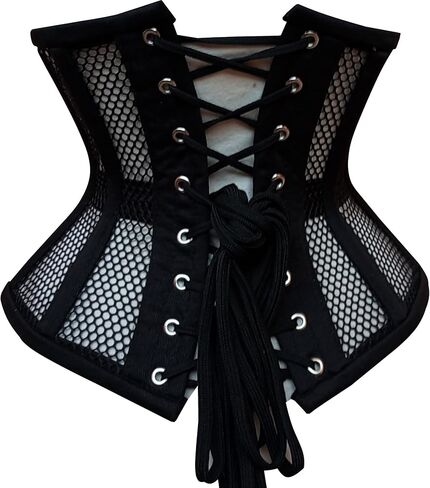 Women's Under bust Heavy Duty Steel Boned Waist Trainer Shaper Mesh Short Torso Corset in Saudi Arabia