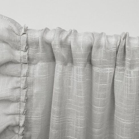 Exclusive Home Curtains Jacinta Flippable Side Ruffle Light Filtering Semi-Sheer Rod Pocket Curtain Panel Pair, 54"x96", White, Set of 2 in Saudi Arabia
