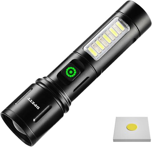 مصباح يدوي Coast Flashlight عالي السطوع قابل لإعادة الشحن، مصابيح COB LED فائقة السطوع مع 7 أوضاع إضاءة، مقاومة للماء IPX6، ضوء فلاش قوي محمول للتخييم في حالات الطوارئ المنزلية in Kuwait