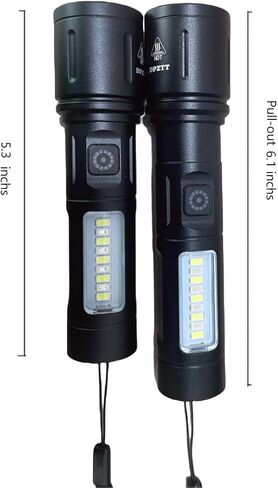 مصباح يدوي Coast Flashlight عالي السطوع قابل لإعادة الشحن، مصابيح COB LED فائقة السطوع مع 7 أوضاع إضاءة، مقاومة للماء IPX6، ضوء فلاش قوي محمول للتخييم في حالات الطوارئ المنزلية in Kuwait