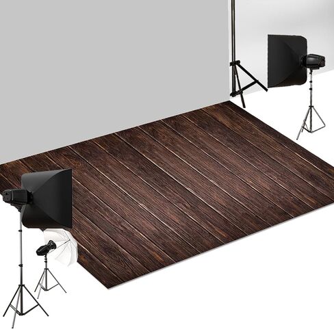 Kate 7x5ft/2.2x1.5m Photo Floor Mat Brown Wood Texture Rubber Photography Mat Indoor Photo Studio Props in Saudi Arabia