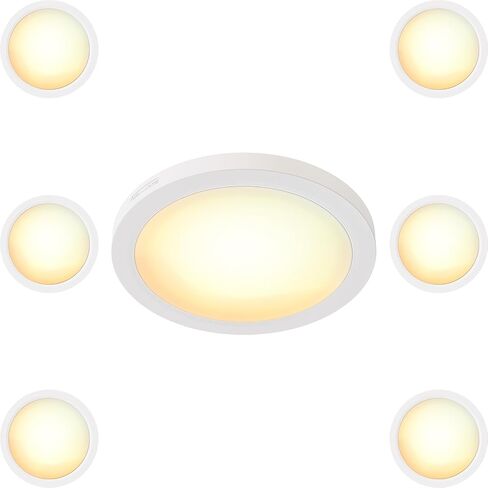5 بوصة يمكن اختيارها من المجال 5CCT LED Edgelit إضاءة سفلية مثبتة على سطح نحيف لـ J-Box، مستديرة، لوحة مسطحة صغيرة، قابلة للتعتيم، 120VAC، 10W، 600LM، CRI90، ETL، موقع رطب، أبيض، 4 عبوات in Saudi Arabia