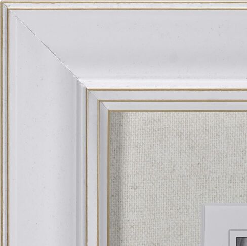 Malden International Designs Barnside Portrait Gallery Textured Mat Picture Frame, 3 Option, 3-5x7, White in Saudi Arabia