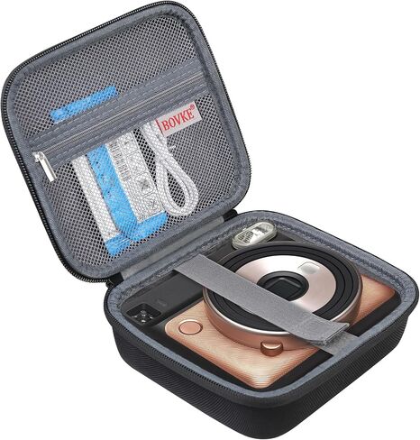 BOVKE Carrying Case Compatible with Fujifilm Instax Square SQ6 - Instant Film Camera, Extra Space for Film Packs, Batteries and Filters, Black in Saudi Arabia