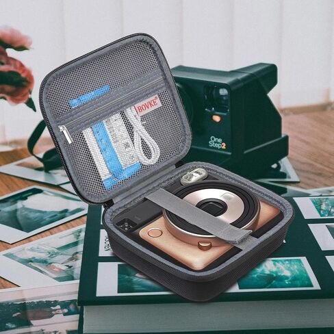 BOVKE Carrying Case Compatible with Fujifilm Instax Square SQ6 - Instant Film Camera, Extra Space for Film Packs, Batteries and Filters, Black in Saudi Arabia