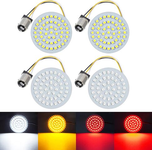 PBYMT 1157 LED ضوء إشارة الانعطاف الأمامي والخلفي، ضوء فرامل تشغيل 2 بوصة، متوافق مع Harley Davidson Sporster Touring Electra Street Glide Road King 1997-2024 in Kuwait