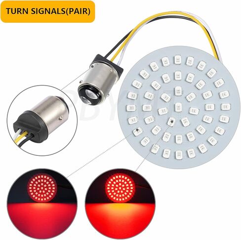 PBYMT 1157 LED ضوء إشارة الانعطاف الأمامي والخلفي، ضوء فرامل تشغيل 2 بوصة، متوافق مع Harley Davidson Sporster Touring Electra Street Glide Road King 1997-2024 in Kuwait