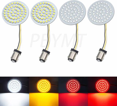 PBYMT 1157 LED ضوء إشارة الانعطاف الأمامي والخلفي، ضوء فرامل تشغيل 2 بوصة، متوافق مع Harley Davidson Sporster Touring Electra Street Glide Road King 1997-2024 in Kuwait