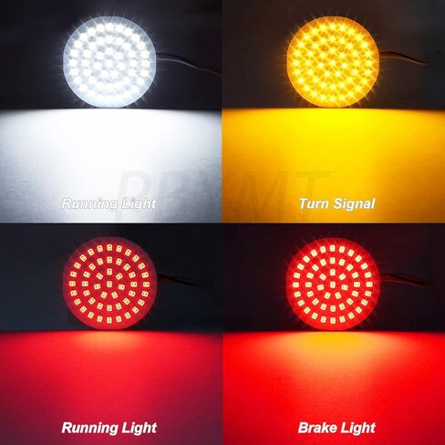 PBYMT 1157 LED ضوء إشارة الانعطاف الأمامي والخلفي، ضوء فرامل تشغيل 2 بوصة، متوافق مع Harley Davidson Sporster Touring Electra Street Glide Road King 1997-2024 in Kuwait