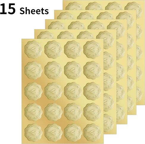 ملصقات على شكل قلب ذهبي من 300 متنزه، ملصقات على شكل مغلف على شكل قلب ذهبي منقوش، ملصقات شمع على شكل مظروف ذهبي منقوش - ملصقات ذهبية للأظرف، ملصقات زفاف تحية لتزيين المنزل بنفسك in Kuwait