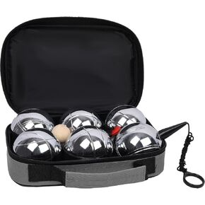 Petanque Game Set, Metal Outdoor Bocce Ball Kit, Classic French Boules Game Set with 6 Premium 73 mm Steel Balls, Wooden Jack Ball, Measuring Tool and Black Carrying Case in Saudi Arabia