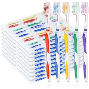 Bulk Toothbrushes 30 Pack Colorful Individually Wrapped Disposable Soft Large Brush Head Oral Set Travel Hotel for Adults Kids (30) in Saudi Arabia