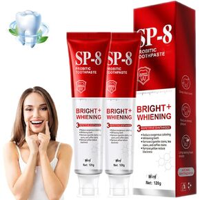 2pcs SP-8 معجون أسنان ، SP-8 معجون أسنان التبييض بروبيوتيك ، للتنفس الطازج ، يحمي الأسنان وصحة الفم ، الرغوة الغنية والشطف السهل ، رعاية التنظيف العميق in Kuwait