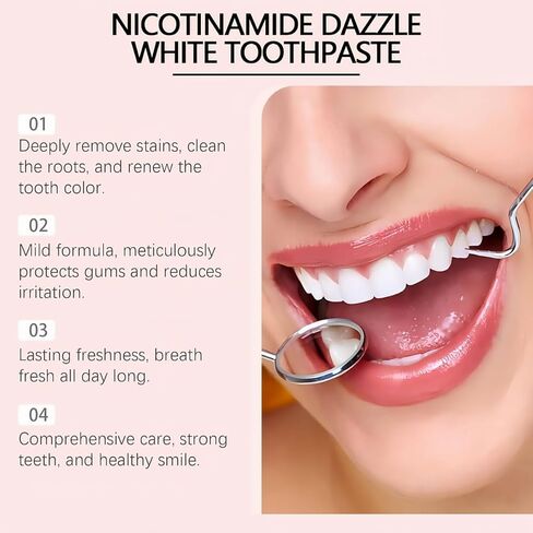Niacinamide Whitening Toothpaste,Remove Tooth Stains,Improves Gum Health Fresh Breath 3.53 oz/ 100g (1) in Saudi Arabia
