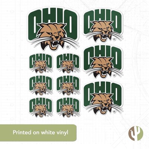 Desert Cactus Ohio University Sticker Bobcats Vinyl Decals Laptop Water Bottle Car Scrapbook 13.43x10.98 Sheet T3 (Type 3-1) in Saudi Arabia