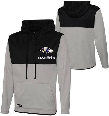 NFL Mens Audible Team Color الشعار الأساسي 1/4 Zip Long Sleeve Pullover Sweater Sweatery Hoodie in Kuwait