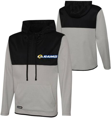 NFL Mens Audible Team Color الشعار الأساسي 1/4 Zip Long Sleeve Pullover Sweater Sweatery Hoodie in Kuwait