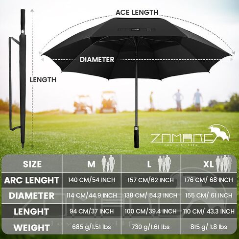 ZOMAKE 62/68 Inch Golf Umbrella Extra Large Oversized Umbrella Windproof Automatic Open with Double Canopy Vented for Rain in Saudi Arabia