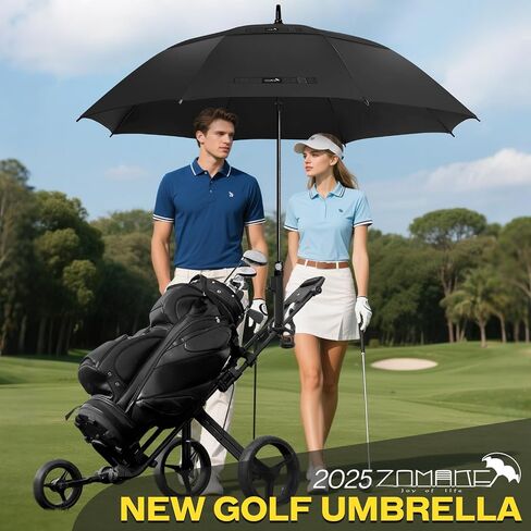 ZOMAKE 62/68 Inch Golf Umbrella Extra Large Oversized Umbrella Windproof Automatic Open with Double Canopy Vented for Rain in Saudi Arabia