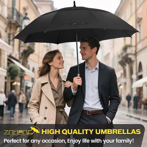 ZOMAKE 62/68 Inch Golf Umbrella Extra Large Oversized Umbrella Windproof Automatic Open with Double Canopy Vented for Rain in Saudi Arabia