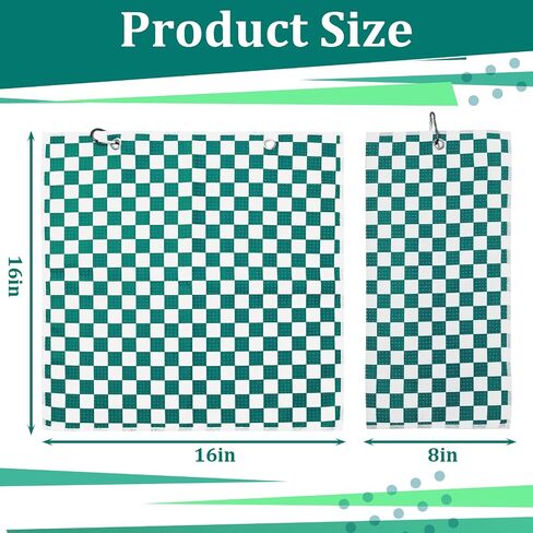 12 PCS Golf Towels Bulk for Bags Microfiber Waffle Pattern Golf Payel مع Clip 16 'x 16' '، و Mini excorbent assorbent Quicial ، mini tournament yoga fitness men men (Emerald Green) in Saudi Arabia