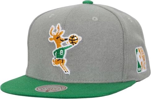 Mitchell & Ness Milwaukee Bucks Hardwood Classics Melt Stitch Cap Snapback Grey in Saudi Arabia