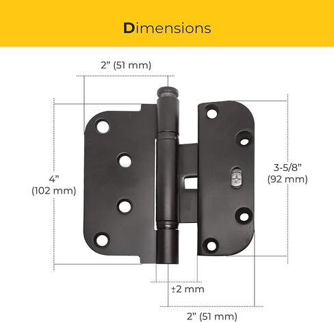 Brixwell Ultimate 2D Adjustable Steel Guide Hinge with Rustic Umber Finish, 4" Height and 2" Width Per Leaf, Steel Material, Adjustable Spring Hinge for Doors, Hinges for Wood and Metal Frames in Saudi Arabia