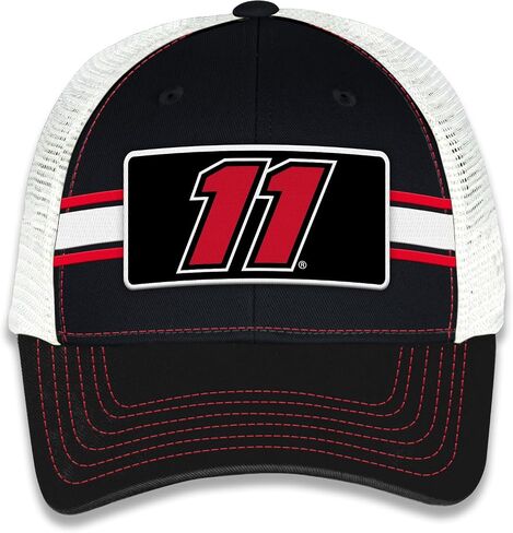 Denny Hamlin #11 NASCAR 2025 Striped Trucker Mesh Snapback Hat in Saudi Arabia