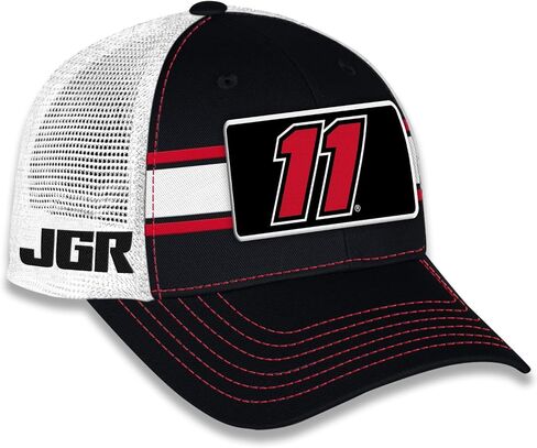 Denny Hamlin #11 NASCAR 2025 Striped Trucker Mesh Snapback Hat in Saudi Arabia