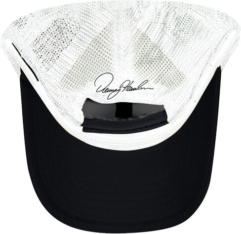 Denny Hamlin #11 NASCAR 2025 Striped Trucker Mesh Snapback Hat in Saudi Arabia