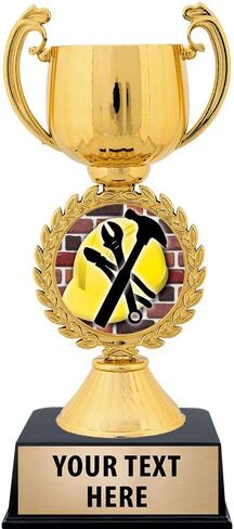 Crown Awards Personalized Construction Trophy, 7.25" Gold Cup Construction Trophies with Free Custom Engraving Prime in Saudi Arabia