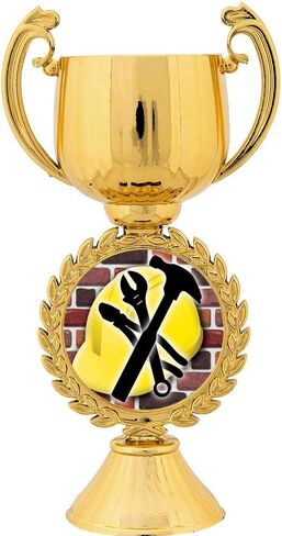Crown Awards Personalized Construction Trophy, 7.25" Gold Cup Construction Trophies with Free Custom Engraving Prime in Saudi Arabia