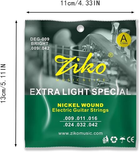 Ziko Extra Light Special SPECIAL Guitar Guitar ، جرح النيكل ، .009-.042 in Kuwait